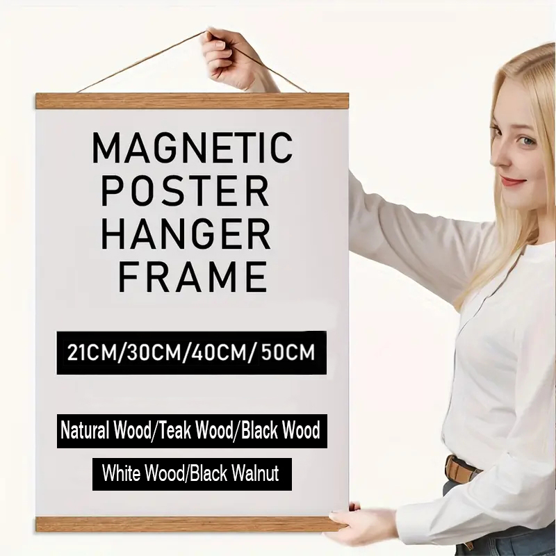 Engraved Wood Frame - Gantungan Poster magnetik 2130 40 50cm