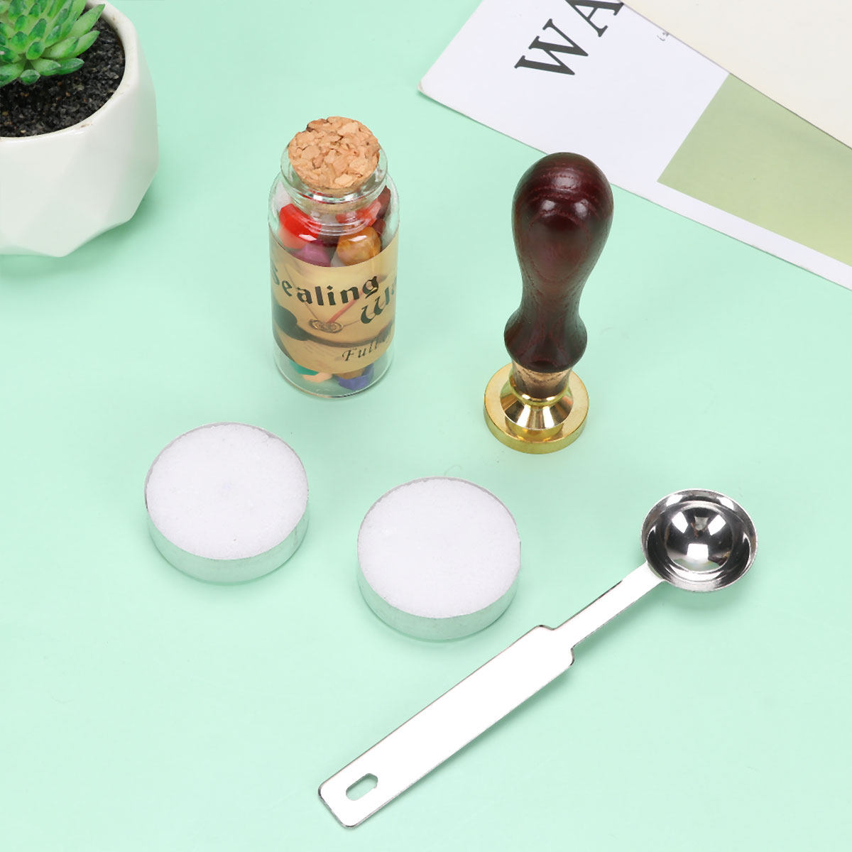 Wax Seal Letter Kit - 1Set Kit Stempel Lilin Segel Premium