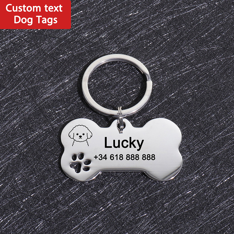 Pet Portrait Custom - Tag Nama Anjing Kustom, Tag ID
