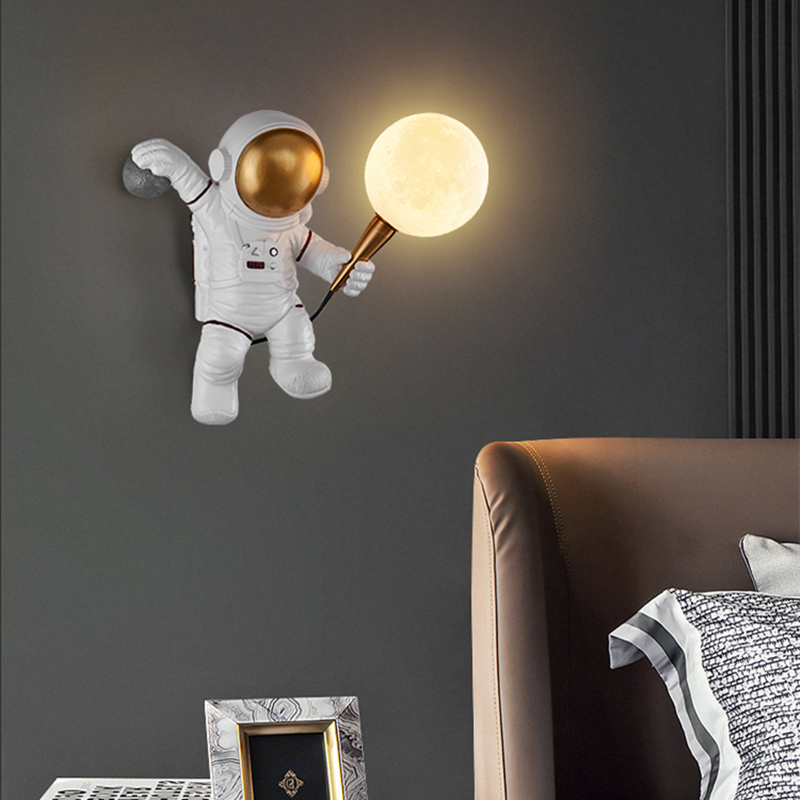 Custom Night Sky - Lampu Dinding LED Nordik Astronot Bulan