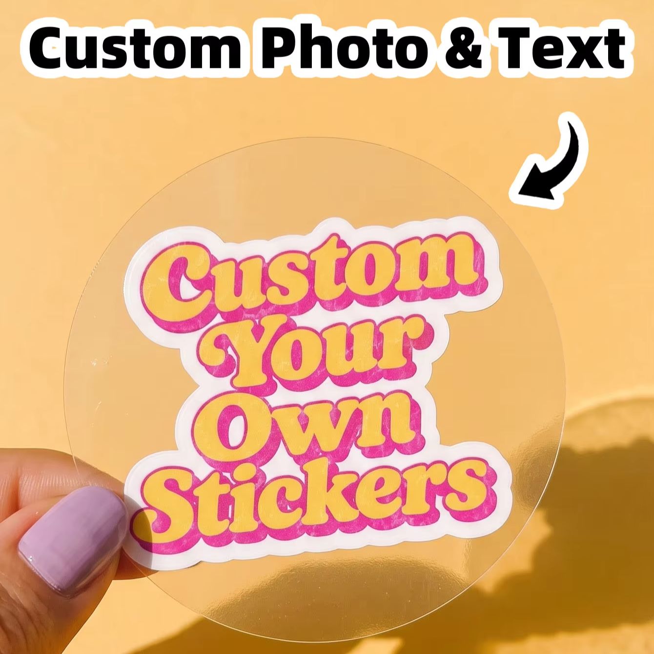 Personalised Candle Label - 1-180 Buah Stiker Kustom Bulat Transparan