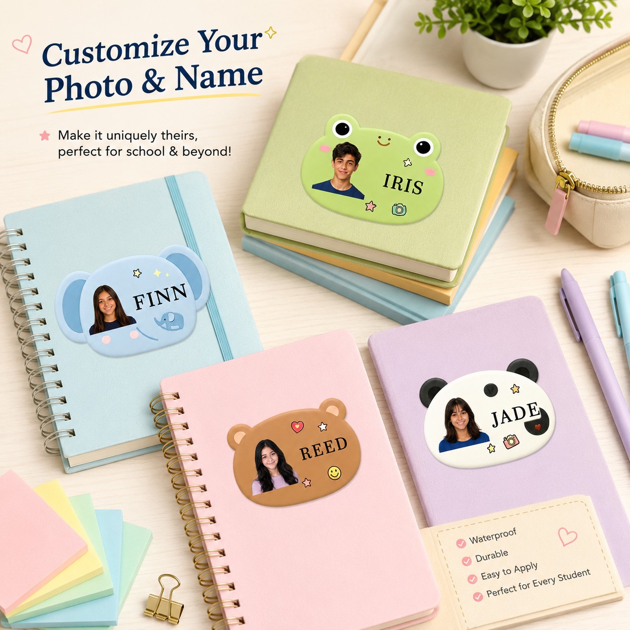 Custom Photo Book - Stiker Nama Foto Kustom, Label Nama