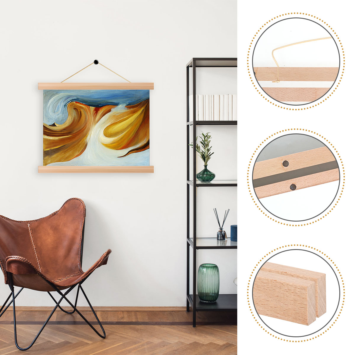 4 buah gambar Poster gantungan - Engraved Wood Frame ulasan dan harga