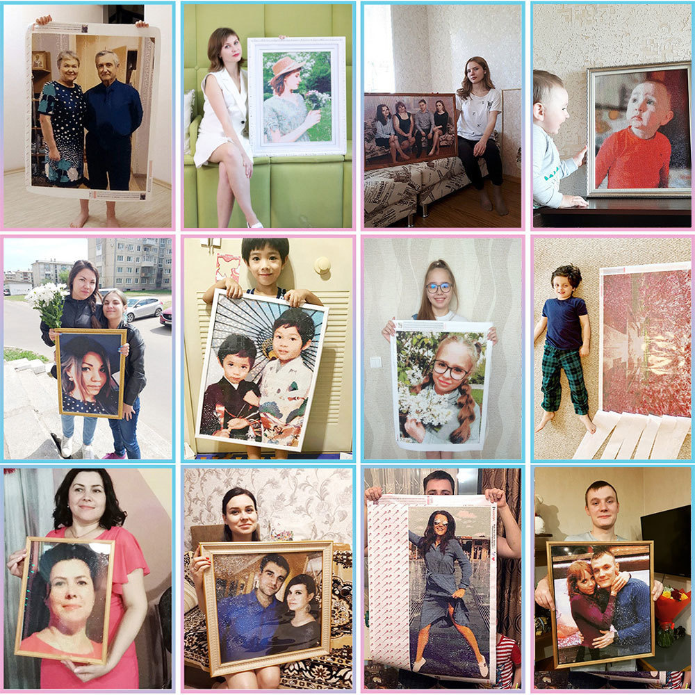 HUACAN Perlengkapan Lukisan Be - Photo Mosaic Print ulasan dan harga