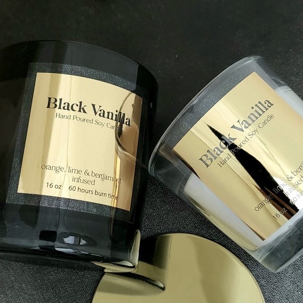 Stiker emas perak berkilau kus - Personalised Candle Label ulasan dan harga